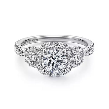 14KW Diamond Semi-Mount Engagement Ring w/ 0.98 ctw